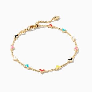 Kendra Scott Haven Heart Gold Chain Bracelet in Multi Mix